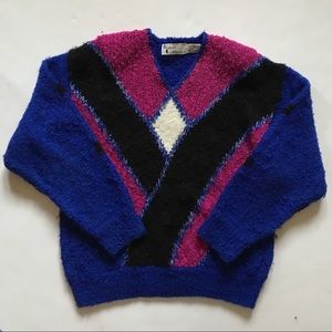 VTG WESTERN CONNECTION KNITTED SWEATER 80s/70s L